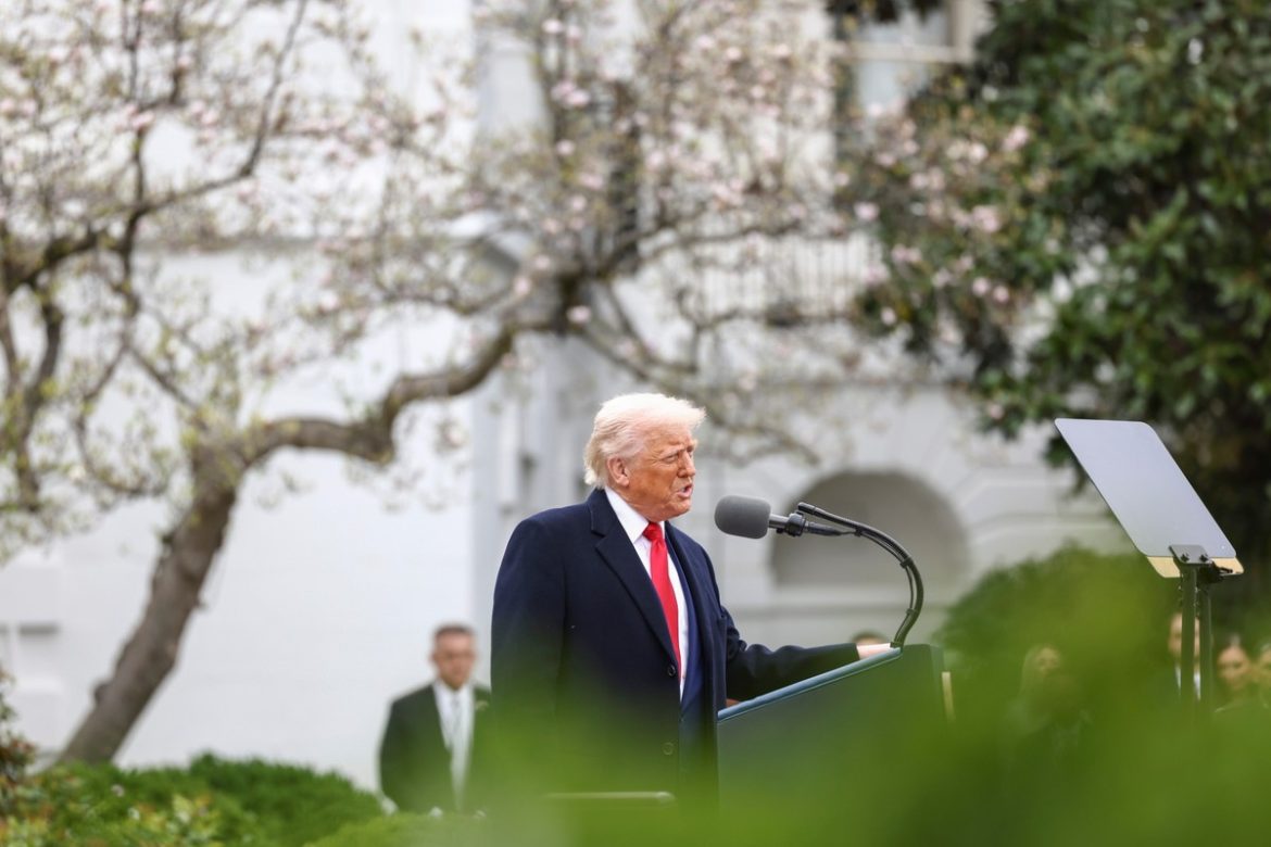 Трамп «запускает Америку» и вносит более высокие обязанности по поводу товаров со всего мира, в том числе 20 процентов. для импорта с ЕС
    

