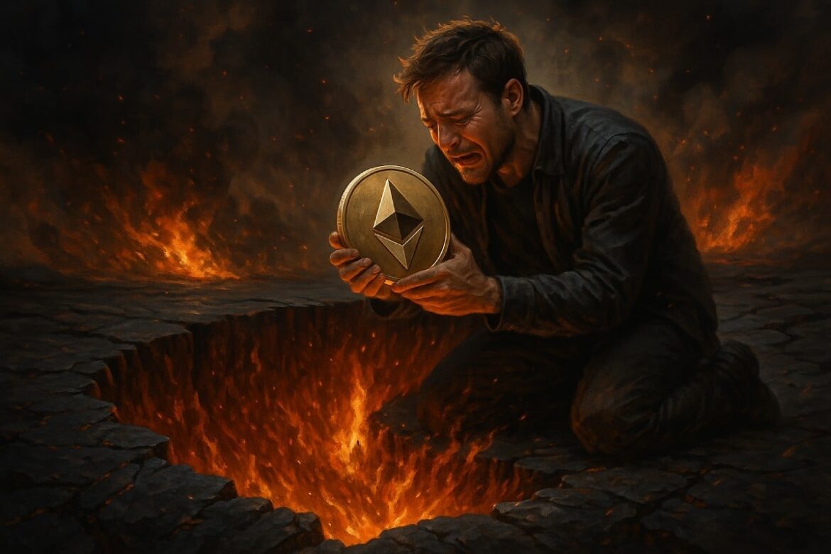 Он потерял более 2 миллионов долларов за пять дней! Эфириумный кит пытался поймать дно, но... дно всё равно было
