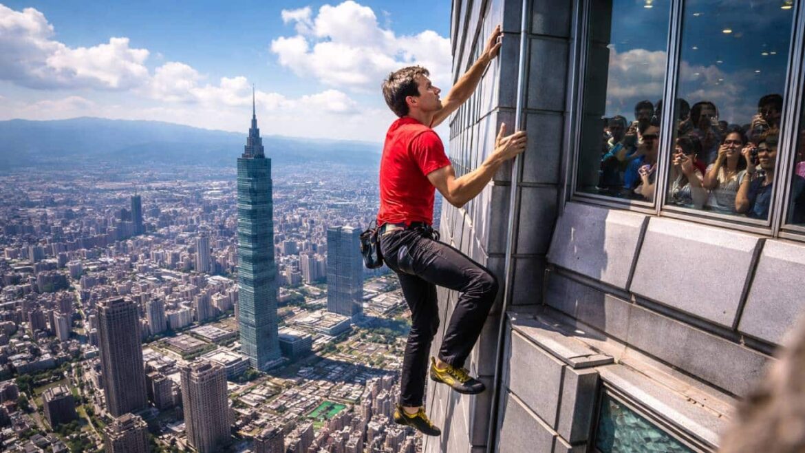 Американец поднялся на 508-метровый небоскреб без охраны. Посмотрите подвиг Алекса Хоннольда (ВИДЕО)
